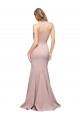 Boutique Rose poussiéreux Fourreau Col Haut Balayage train Crêpe Stretch Longue Formelles Robes demoiselle d'honneur / Robes de soirée / Robes de bal
