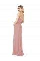 Boutique Rose poussiéreux Fourreau Sans bretelle Mousseline Longue Robes demoiselle d'honneur
