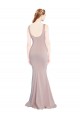 Boutique Rose poussiéreux Sirène Scoop Crêpe Stretch Longue Formelles Robes demoiselle d'honneur / Robes de soirée / Robes de bal