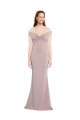 Boutique Rose poussiéreux Sirène Épaule Dénudée Col V Crêpe Stretch Longue Formelles Robes demoiselle d'honneur / Robes de soirée / Robes de bal