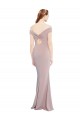 Boutique Rose poussiéreux Sirène Épaule Dénudée Col V Crêpe Stretch Longue Formelles Robes demoiselle d'honneur / Robes de soirée / Robes de bal