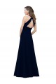 Boutique Rose poussiéreux Trapèze Col bijou Col Haut Crêpe Stretch Longue Robes demoiselle d'honneur / Robes de bal