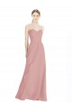 Boutique Rose poussiéreux Trapèze Mousseline Longue Robes demoiselle d'honneur