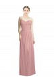 Boutique Rose poussiéreux Trapèze Sans bretelle Mousseline Longue Formelles Robes demoiselle d'honneur / Robes de soirée