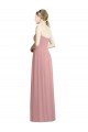 Boutique Rose poussiéreux Trapèze Sans bretelle Mousseline Longue Formelles Robes demoiselle d'honneur / Robes de soirée