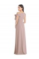 Boutique Rose poussiéreux Trapèze Épaule Dénudée Crêpe Stretch Longue Formelles Robes demoiselle d'honneur / Robes de soirée / Robes de bal