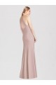 Boutique Rose poussiéreux Trompette Licou Crêpe Stretch Longue Robes demoiselle d'honneur