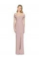 Boutique Rose poussiéreux Trompette Épaule Dénudée Crêpe Stretch Longue Robes demoiselle d'honneur / Robes de bal