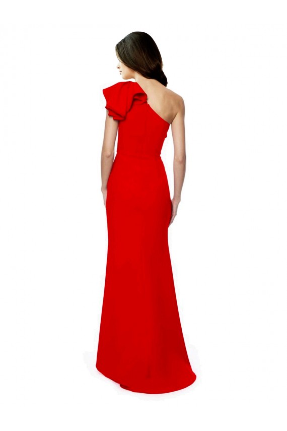 Boutique Rouge Sirène Col Haut Crêpe Stretch Longue Formelles Robes demoiselle d'honneur / Robes de soirée / Robes de bal