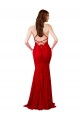 Boutique Rouge Sirène Col V Dentelle Longue Formelles Robes demoiselle d'honneur / Robes de soirée / Robes de bal
