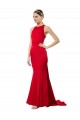 Boutique Rouge Sirène Licou Col Haut Crêpe Stretch Longue Formelles Robes demoiselle d'honneur / Robes de soirée / Robes de bal
