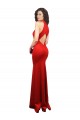 Boutique Rouge Sirène Licou Satiné Stretch Longue Formelles Robes demoiselle d'honneur / Robes de soirée / Robes de bal