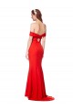 Boutique Rouge Sirène Épaule Dénudée Crêpe Stretch Longue Formelles Robes demoiselle d'honneur / Robes de soirée / Robes de bal