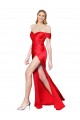 Boutique Rouge Sirène Épaule Dénudée Satiné Stretch Longue Formelles Robes demoiselle d'honneur / Robes de soirée / Robes de bal