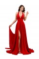 Boutique Rouge Trapèze Licou Spandex Longue Formelles Robes demoiselle d'honneur / Robes de soirée / Robes de bal