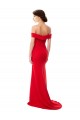 Boutique Rouge Trapèze Épaule Dénudée Crêpe Stretch Longue Formelles Robes demoiselle d'honneur / Robes de soirée / Robes de bal