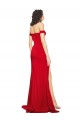 Boutique Rouge Trapèze Épaule Dénudée Satiné Soyeux Longue Formelles Robes demoiselle d'honneur / Robes de soirée / Robes de bal