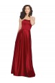 Boutique Rouge foncé Trapèze Sans bretelle Satiné Longue Robes demoiselle d'honneur / Robes de bal