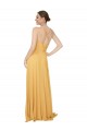 Boutique Safran Trapèze Col V Mousseline Longue Robes demoiselle d'honneur