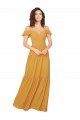 Boutique Safran Trapèze Col V Mousseline Longue Robes demoiselle d'honneur