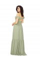 Boutique Safran Trapèze Col V Mousseline Longue Robes demoiselle d'honneur