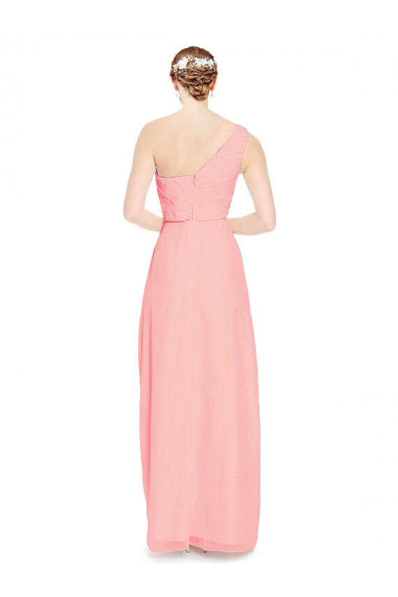 Boutique Saumon Trapèze Mousseline Longue Robes demoiselle d'honneur