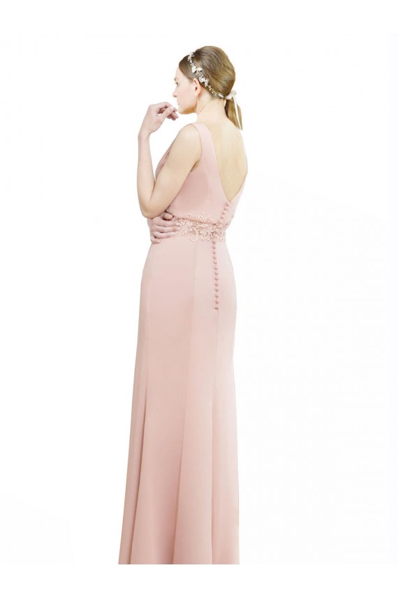 Boutique Sirène Col Bateau Col Haut Mousseline Longue Robes demoiselle d'honneur