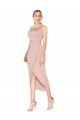 Boutique Sirène Col Haut Crêpe Stretch Courte Asymétrique Robes demoiselle d'honneur / Robes de soirée / Robes de cocktail