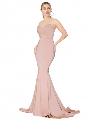 Boutique Sirène Col Haut Crêpe Stretch Longue Formelles Robes demoiselle d'honneur / Robes de soirée / Robes de bal