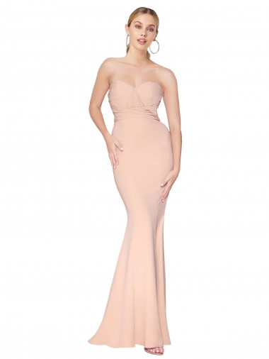 Boutique Sirène Col Haut Crêpe Stretch Longue Formelles Robes demoiselle d'honneur / Robes de soirée / Robes de bal