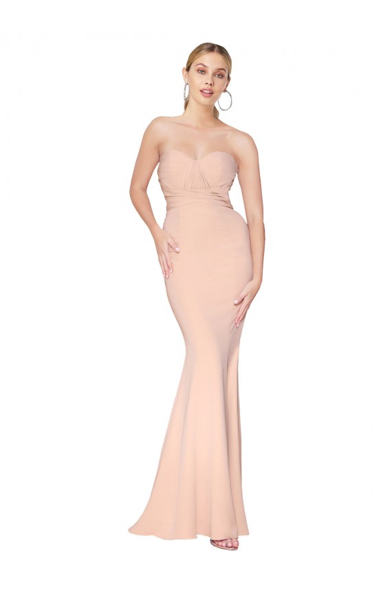 Boutique Sirène Col Haut Crêpe Stretch Longue Formelles Robes demoiselle d'honneur / Robes de soirée / Robes de bal
