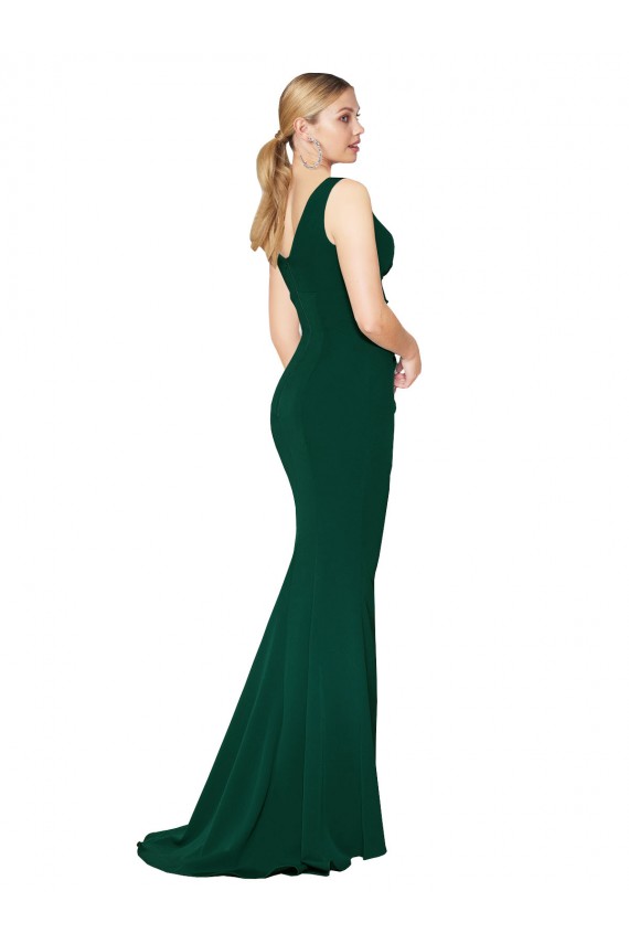 Boutique Sirène Col V Crêpe Stretch Longue Formelles Robes demoiselle d'honneur / Robes de soirée / Robes de bal