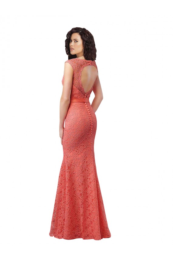 Boutique Sirène Col V Dentelle Longue Robes demoiselle d'honneur