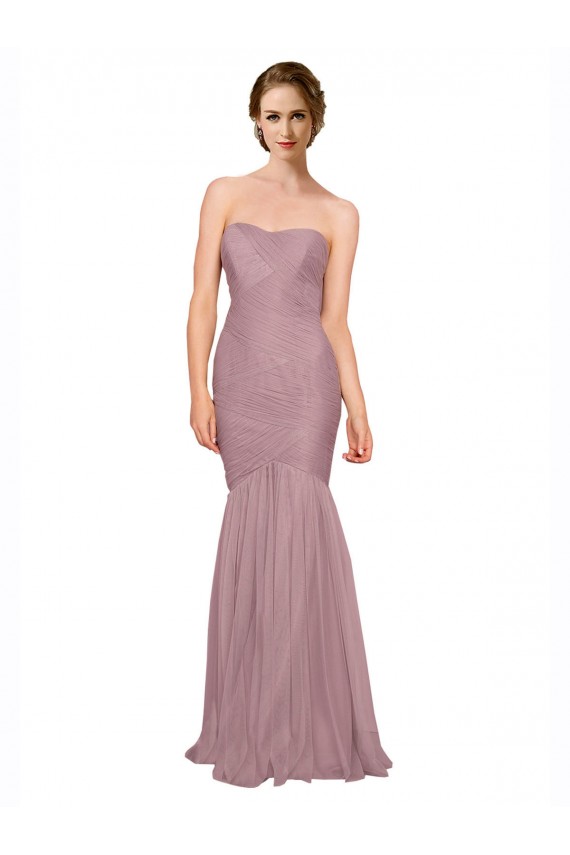 Boutique Sirène Sans bretelle Tulle Longue Robes demoiselle d'honneur