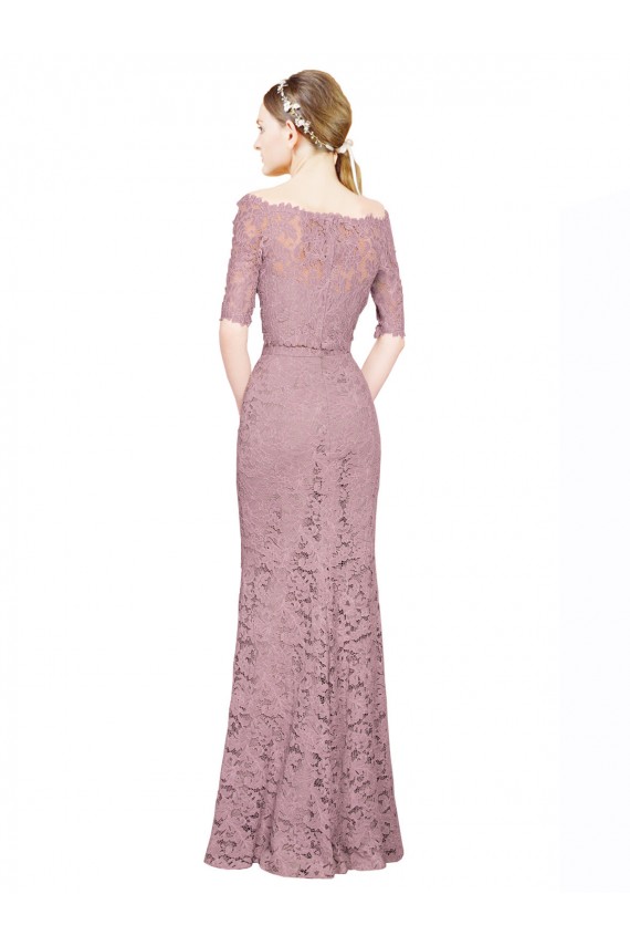 Boutique Sirène Épaule Dénudée Dentelle Longue Robes demoiselle d'honneur / Robes de bal