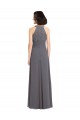 Boutique Stormy Silver Trapèze Licou Mousseline Dentelle Longue Robes demoiselle d'honneur
