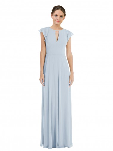 Boutique Trapèze Bateau Mousseline Longue Formelles Robes demoiselle d'honneur / Robes de soirée