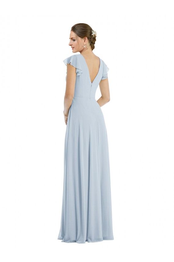 Boutique Trapèze Bateau Mousseline Longue Formelles Robes demoiselle d'honneur / Robes de soirée