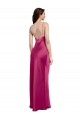 Boutique Trapèze Bretelles spaghetti Col V Satiné Stretch Longue Formelles Robes demoiselle d'honneur / Robes de soirée / Robes de bal