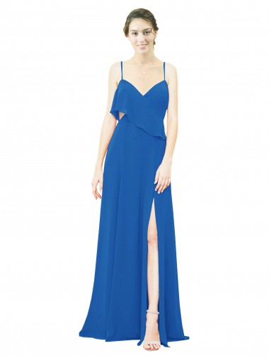 Boutique Trapèze Bretelles spaghetti Mousseline Longue Robes demoiselle d'honneur
