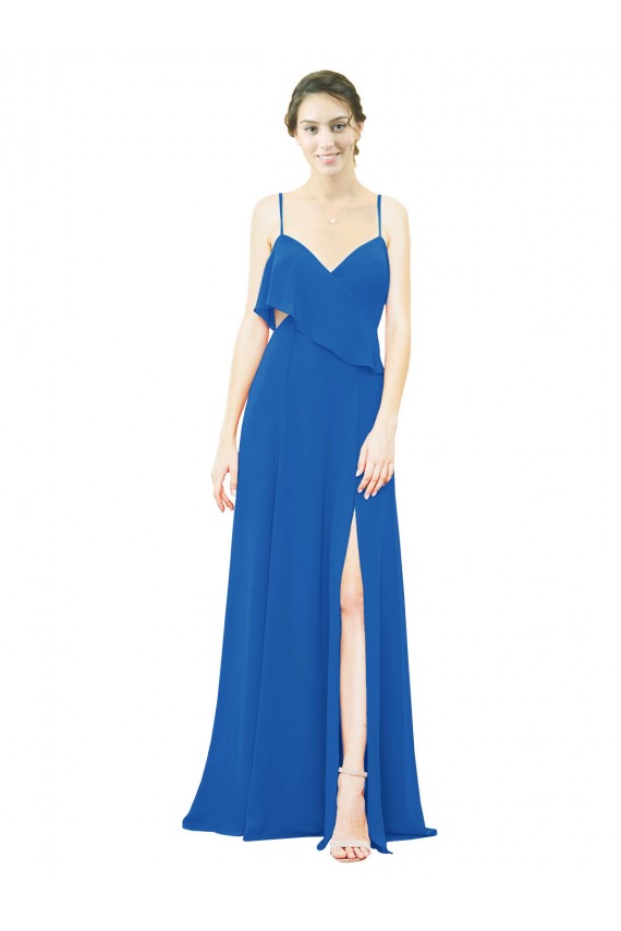 Boutique Trapèze Bretelles spaghetti Mousseline Longue Robes demoiselle d'honneur