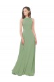 Boutique Trapèze Col Carré Col Haut Mousseline Longue Robes demoiselle d'honneur