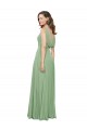 Boutique Trapèze Col Carré Col Haut Mousseline Longue Robes demoiselle d'honneur