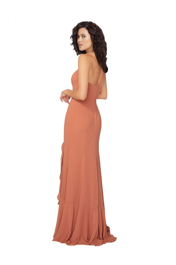 Boutique Trapèze Col Carré Mousseline Longue Robes demoiselle d'honneur