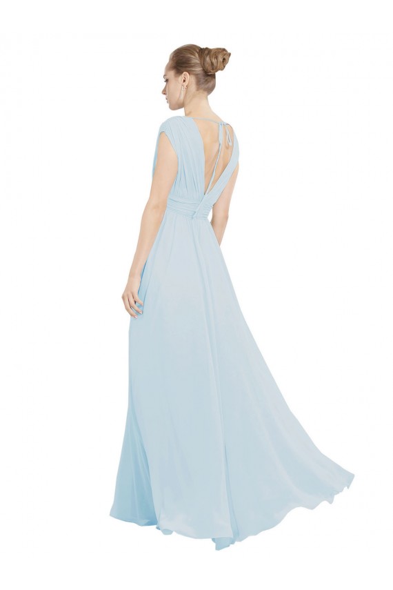 Boutique Trapèze Col V Mousseline Longue Robes demoiselle d'honneur