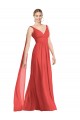 Boutique Trapèze Col V Mousseline Longue Robes demoiselle d'honneur