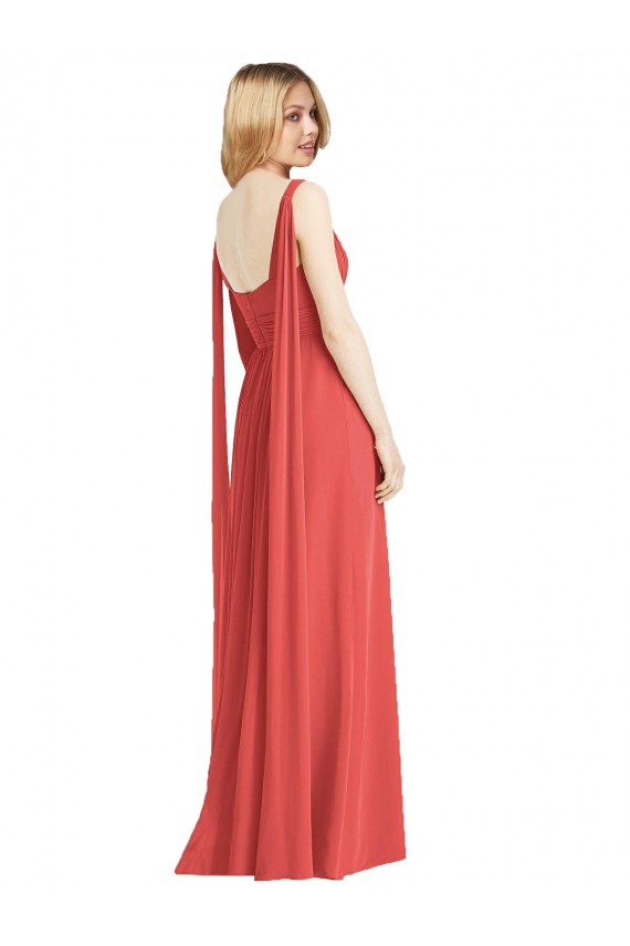 Boutique Trapèze Col V Mousseline Longue Robes demoiselle d'honneur