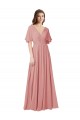 Boutique Trapèze Col V Mousseline Longue Robes demoiselle d'honneur