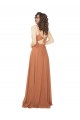 Boutique Trapèze Col V Mousseline Longue Robes demoiselle d'honneur