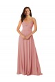 Boutique Trapèze Col V Mousseline Longue Robes demoiselle d'honneur